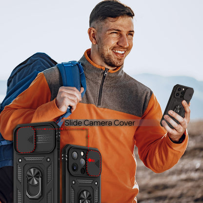 NALIA Military-Style Ringhülle kompatibel mit iPhone 13 Pro Hülle, Extrem Schützend mit Display-Rahmen & Kamera-Abdeckung, 360° Ring für Standfunktion & KFZ-Halterung, Hardcase Robust