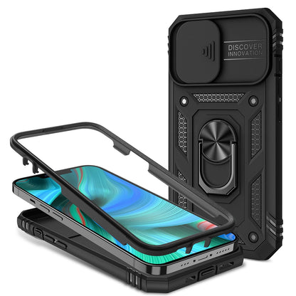 NALIA Military-Style Ringhülle kompatibel mit iPhone 13 Pro Max Hülle, Extrem Schützend mit Display-Rahmen & Kamera-Abdeckung, 360° Ring für Standfunktion & KFZ-Halter, Hardcase Robust