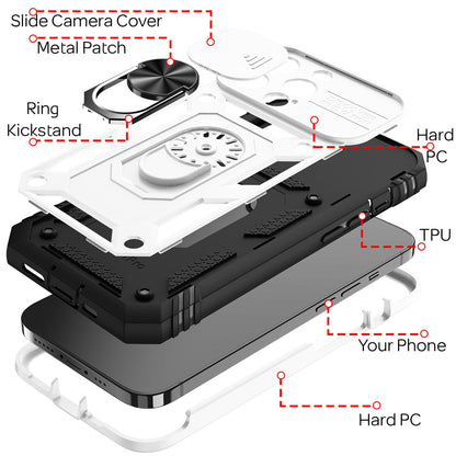 NALIA Military-Style Ringhülle kompatibel mit iPhone 13 Pro Max Hülle, Extrem Schützend mit Display-Rahmen & Kamera-Abdeckung, 360° Ring für Standfunktion & KFZ-Halter, Hardcase Robust