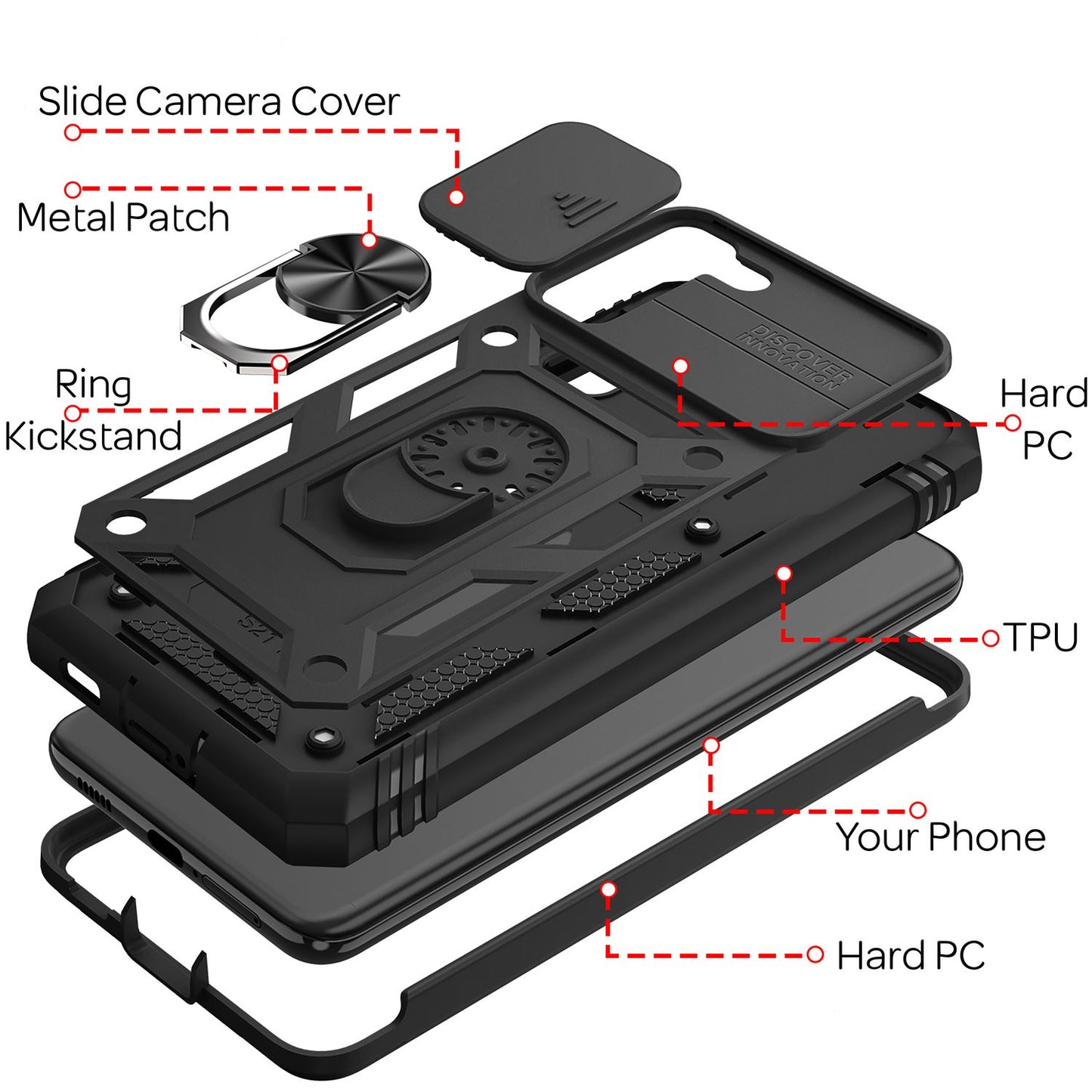 NALIA Military-Style Ringhülle kompatibel mit Samsung Galaxy S21 Hülle, Extrem Schützend mit Display-Rahmen & Kamera-Abdeckung, 360° Ring für Standfunktion & KFZ-Halterung, Hardcase