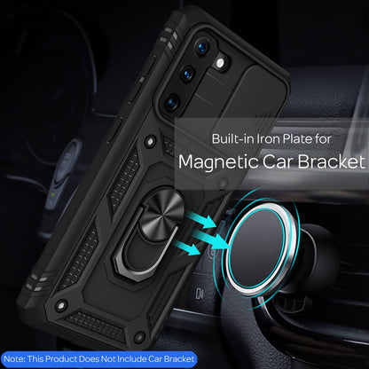 NALIA Military-Style Ringhülle kompatibel mit Samsung Galaxy S21 Hülle, Extrem Schützend mit Display-Rahmen & Kamera-Abdeckung, 360° Ring für Standfunktion & KFZ-Halterung, Hardcase