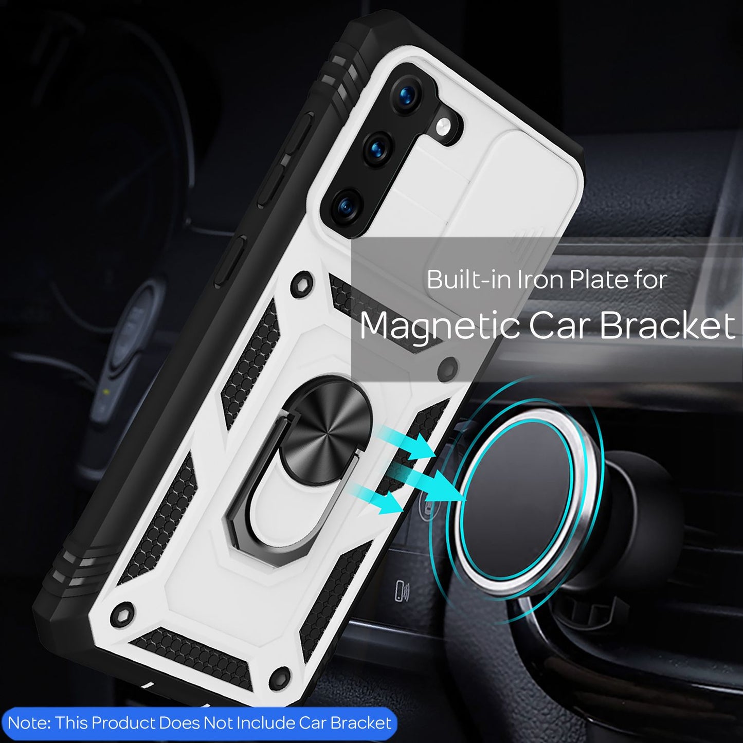 NALIA Military-Style Ringhülle kompatibel mit Samsung Galaxy S21 Hülle, Extrem Schützend mit Display-Rahmen & Kamera-Abdeckung, 360° Ring für Standfunktion & KFZ-Halterung, Hardcase