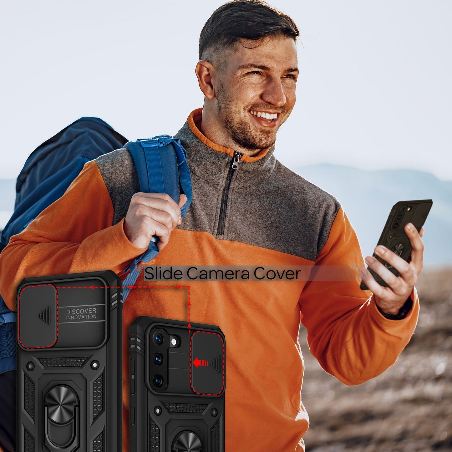 NALIA Military-Style Ringhülle kompatibel mit Samsung Galaxy S21 Hülle, Extrem Schützend mit Display-Rahmen & Kamera-Abdeckung, 360° Ring für Standfunktion & KFZ-Halterung, Hardcase