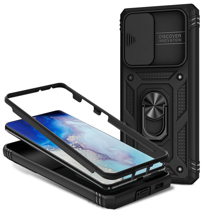 NALIA Military-Style Ringhülle kompatibel mit Samsung Galaxy S21 Ultra Hülle, Extrem Schützend mit Display-Rahmen & Kamera-Abdeckung, 360° Ring für Standfunktion & KFZ-Halter, Hardcase