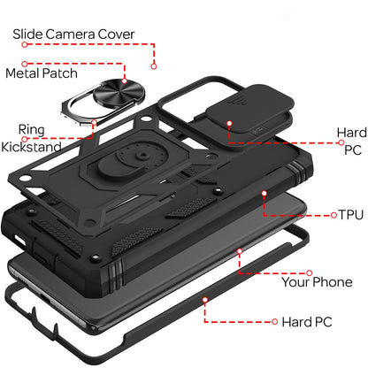 NALIA Military-Style Ringhülle kompatibel mit Samsung Galaxy S21 Ultra Hülle, Extrem Schützend mit Display-Rahmen & Kamera-Abdeckung, 360° Ring für Standfunktion & KFZ-Halter, Hardcase
