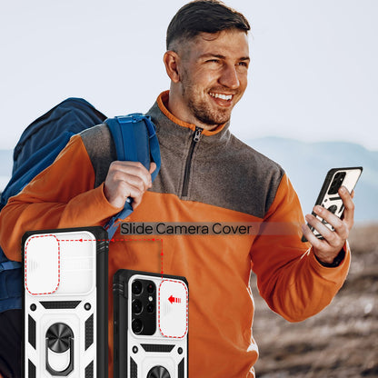 NALIA Military-Style Ringhülle kompatibel mit Samsung Galaxy S21 Ultra Hülle, Extrem Schützend mit Display-Rahmen & Kamera-Abdeckung, 360° Ring für Standfunktion & KFZ-Halter, Hardcase