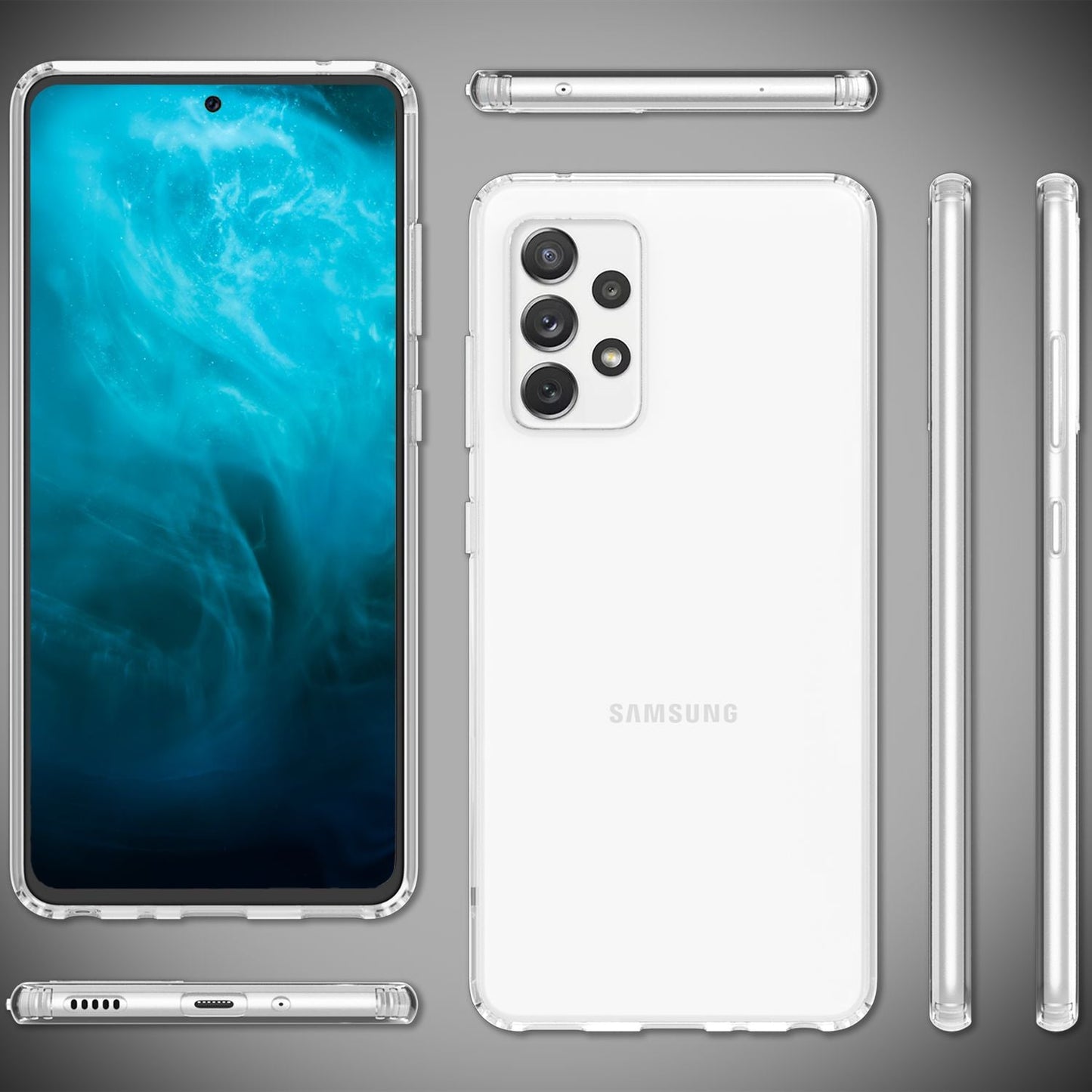 NALIA Transparente Hülle für Samsung Galaxy A53 – Harte Rückseite & Silikon Rand – IGNITE (Stoßfeste Handyhülle & Verstärkte Ecken) – Marke aus Berlin