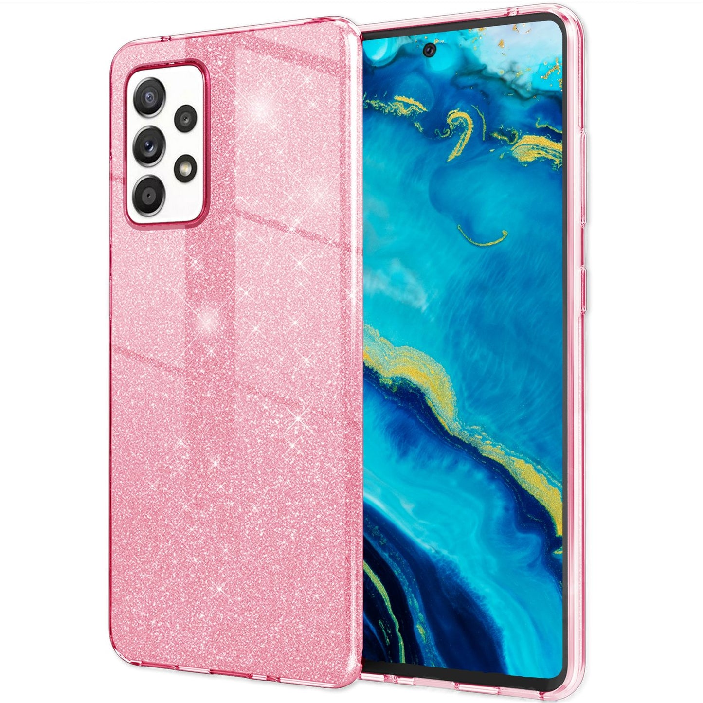 NALIA Glitzerhülle für Samsung Galaxy A33 – Funkelnder Glitzer-Look & Grip – SHINEPOP (Silikon Case) – Marke aus Berlin