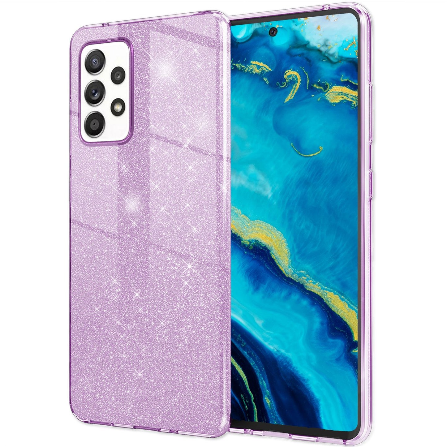 NALIA Glitzerhülle für Samsung Galaxy A33 – Funkelnder Glitzer-Look & Grip – SHINEPOP (Silikon Case) – Marke aus Berlin
