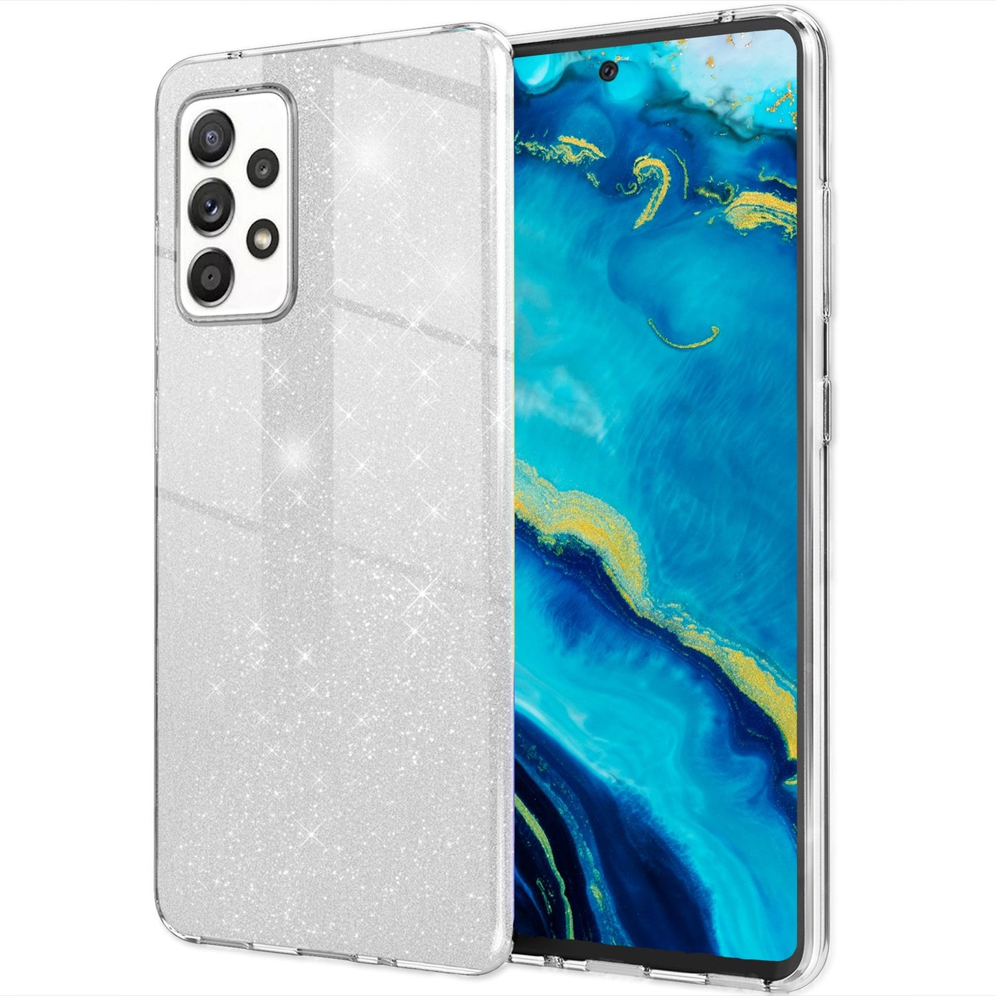 NALIA Glitzerhülle für Samsung Galaxy A33 – Funkelnder Glitzer-Look & Grip – SHINEPOP (Silikon Case) – Marke aus Berlin