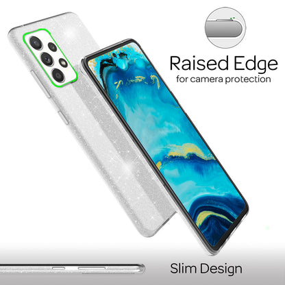 NALIA Glitzerhülle für Samsung Galaxy A33 – Funkelnder Glitzer-Look & Grip – SHINEPOP (Silikon Case) – Marke aus Berlin