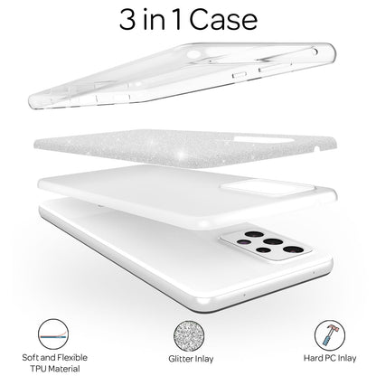NALIA Glitzerhülle für Samsung Galaxy A53 – Funkelnder Glitzer-Look & Grip – SHINEPOP (Silikon Case) – Marke aus Berlin