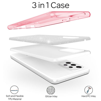 NALIA Glitzerhülle für Samsung Galaxy A53 – Funkelnder Glitzer-Look & Grip – SHINEPOP (Silikon Case) – Marke aus Berlin