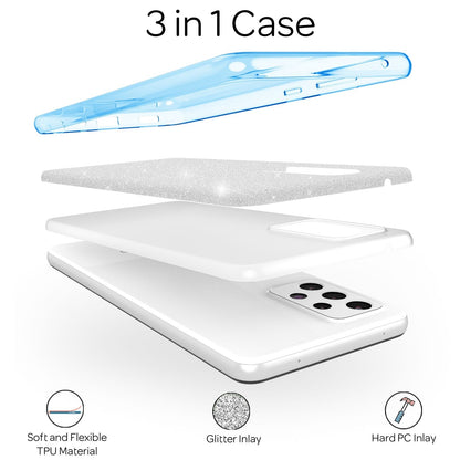 NALIA Glitzerhülle für Samsung Galaxy A53 – Funkelnder Glitzer-Look & Grip – SHINEPOP (Silikon Case) – Marke aus Berlin