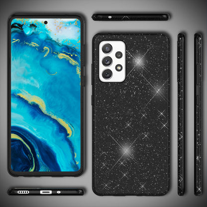 NALIA Glitzerhülle für Samsung Galaxy A53 – Funkelnder Glitzer-Look & Grip – SHINEPOP (Silikon Case) – Marke aus Berlin