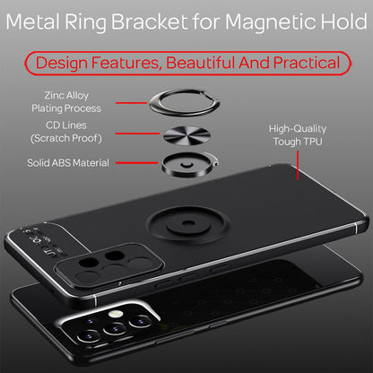 NALIA Ringhülle für Samsung Galaxy A33 – Ring-Ständer 360° & für Magnet-Halter – GRIP360 (Mattiertes Silikon Case) – Marke aus Berlin