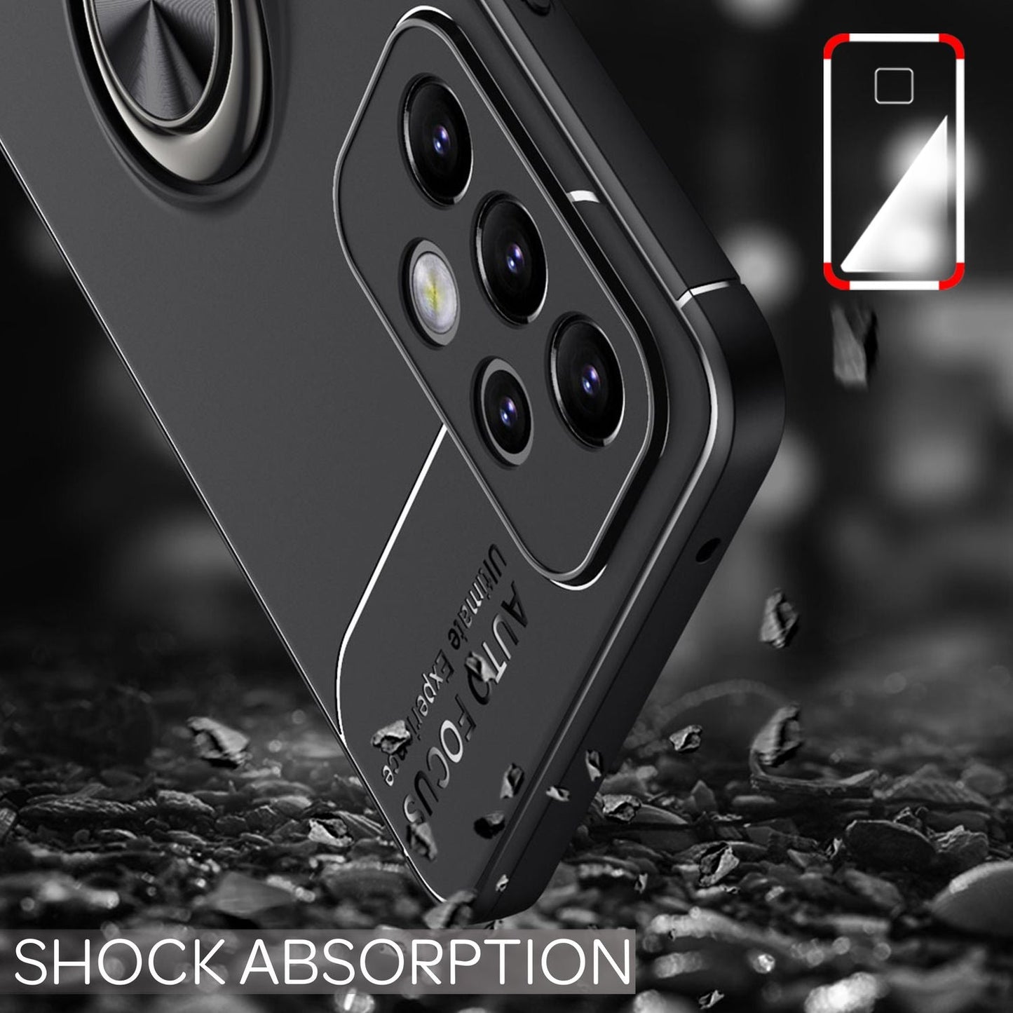 NALIA Ringhülle für Samsung Galaxy A53 – Ring-Ständer 360° & für Magnet-Halter – GRIP360 (Mattiertes Silikon Case) – Marke aus Berlin