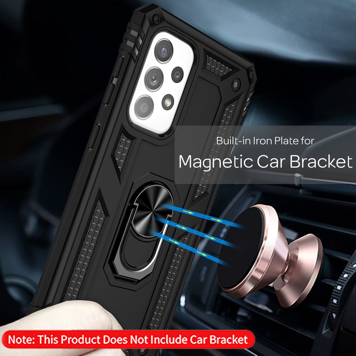 NALIA Panzerhülle für Samsung Galaxy A33 – Ring-Ständer 360° & Magnet-Halterung Kompatibel – RINGDEFEND (Stoßfestes Outdoor Case) – Marke aus Berlin