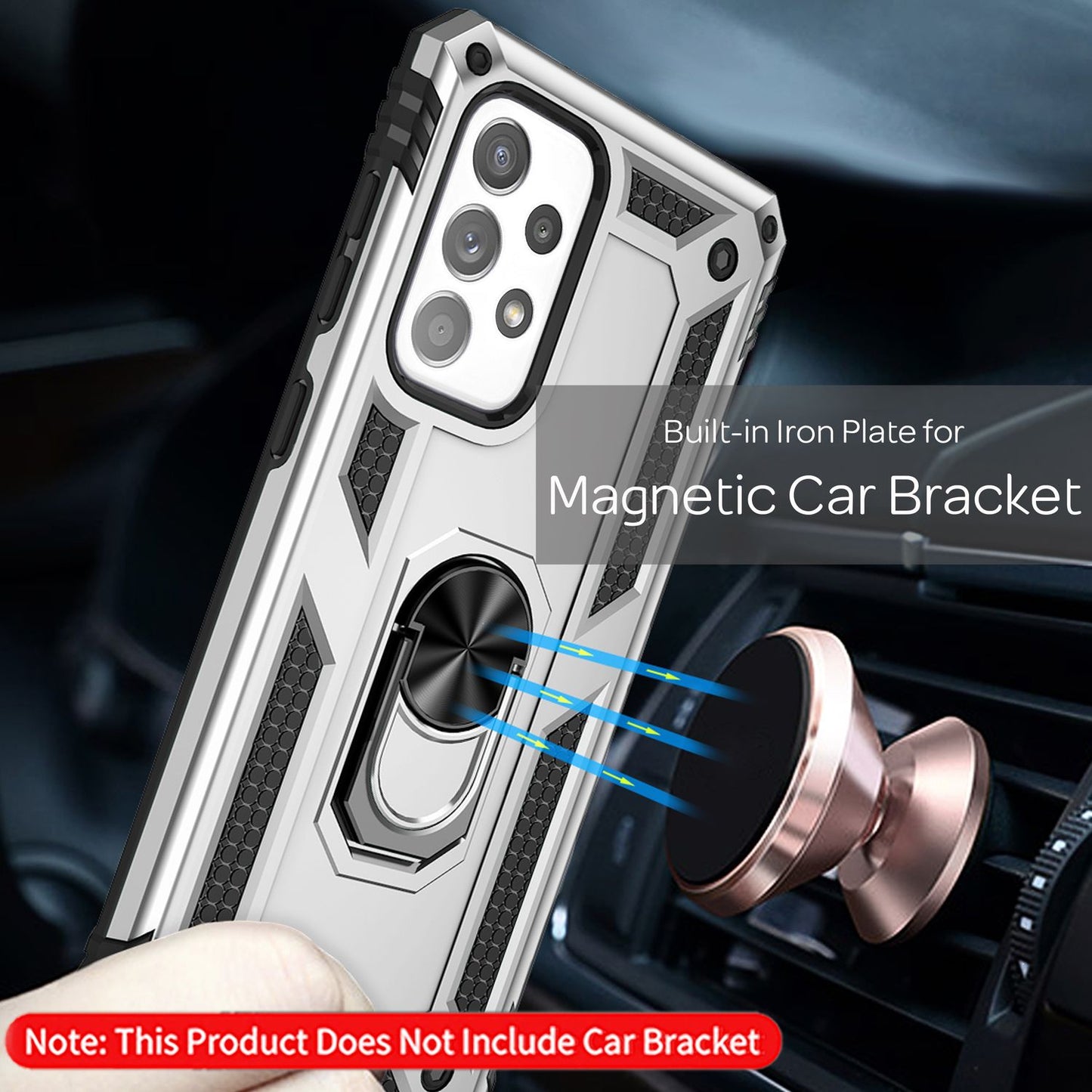NALIA Panzerhülle für Samsung Galaxy A33 – Ring-Ständer 360° & Magnet-Halterung Kompatibel – RINGDEFEND (Stoßfestes Outdoor Case) – Marke aus Berlin