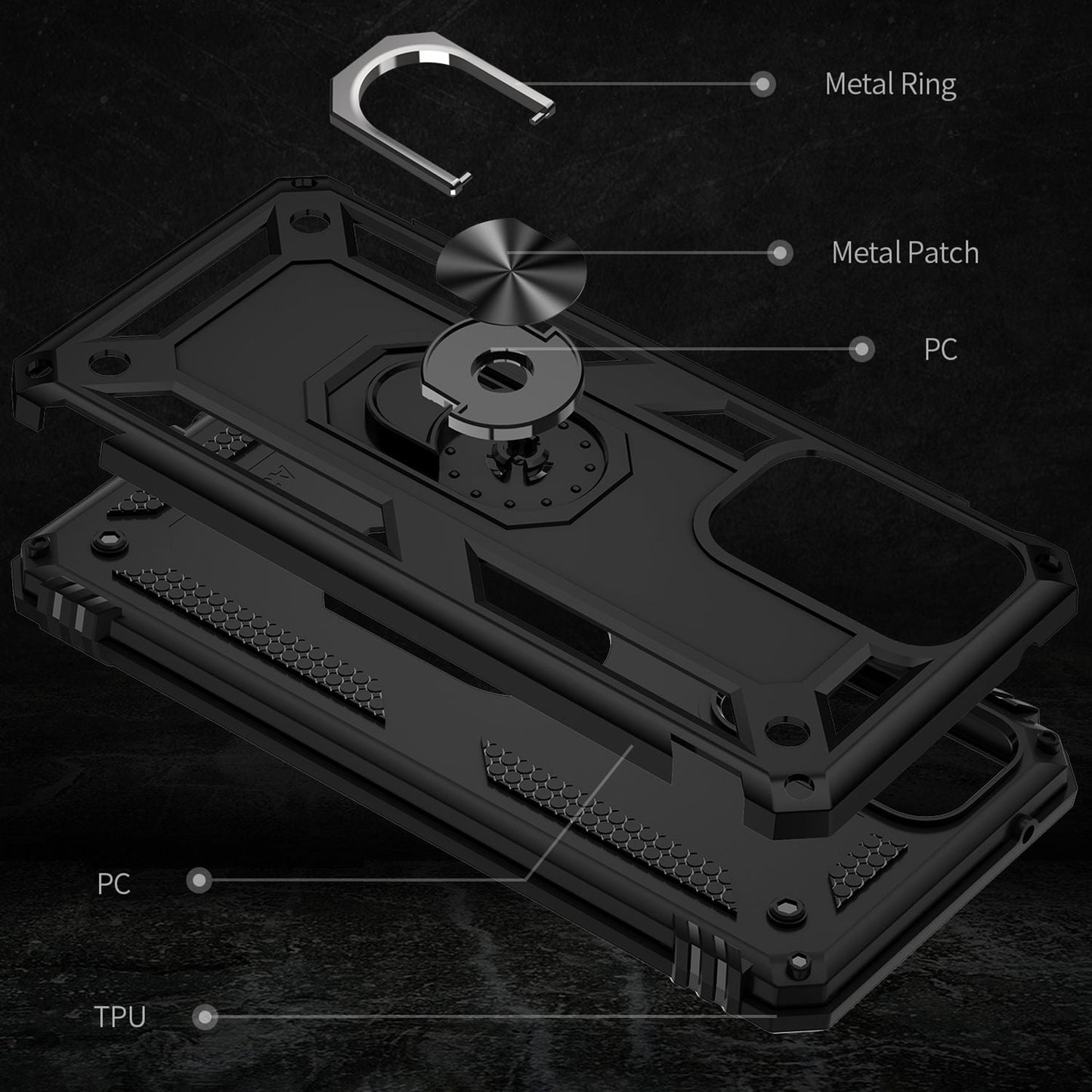 NALIA Panzerhülle für Samsung Galaxy A33 – Ring-Ständer 360° & Magnet-Halterung Kompatibel – RINGDEFEND (Stoßfestes Outdoor Case) – Marke aus Berlin