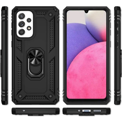 NALIA Panzerhülle für Samsung Galaxy A53 – Ring-Ständer 360° & Magnet-Halterung Kompatibel – RINGDEFEND (Stoßfestes Outdoor Case) – Marke aus Berlin