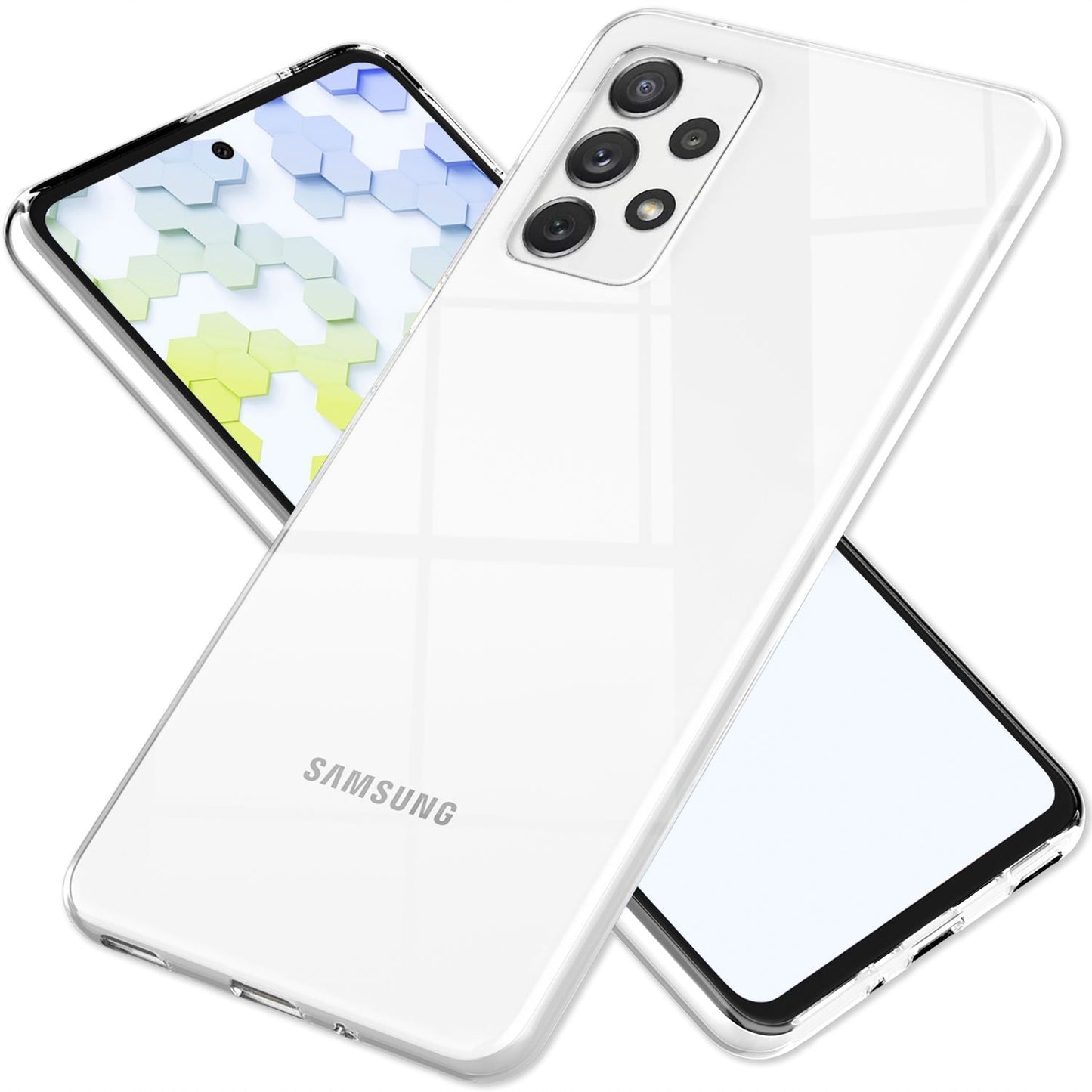 NALIA Transparente Silikonhülle für Samsung Galaxy A53 – Anti-Gelb & Rutschfest – GLAZE (Handyhülle Kristallklar, Schlank & Stoßfest) – Marke aus Berlin