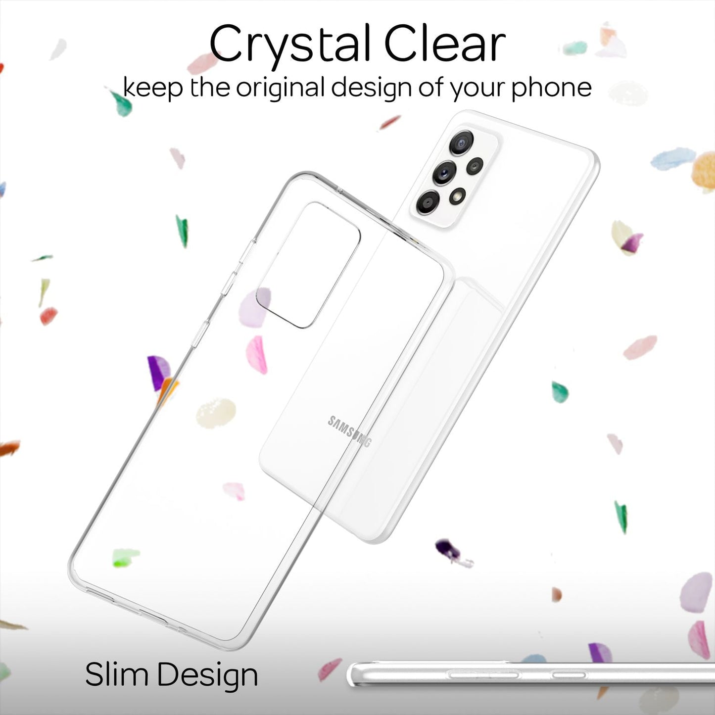 NALIA Transparente Silikonhülle für Samsung Galaxy A53 – Anti-Gelb & Rutschfest – GLAZE (Handyhülle Kristallklar, Schlank & Stoßfest) – Marke aus Berlin