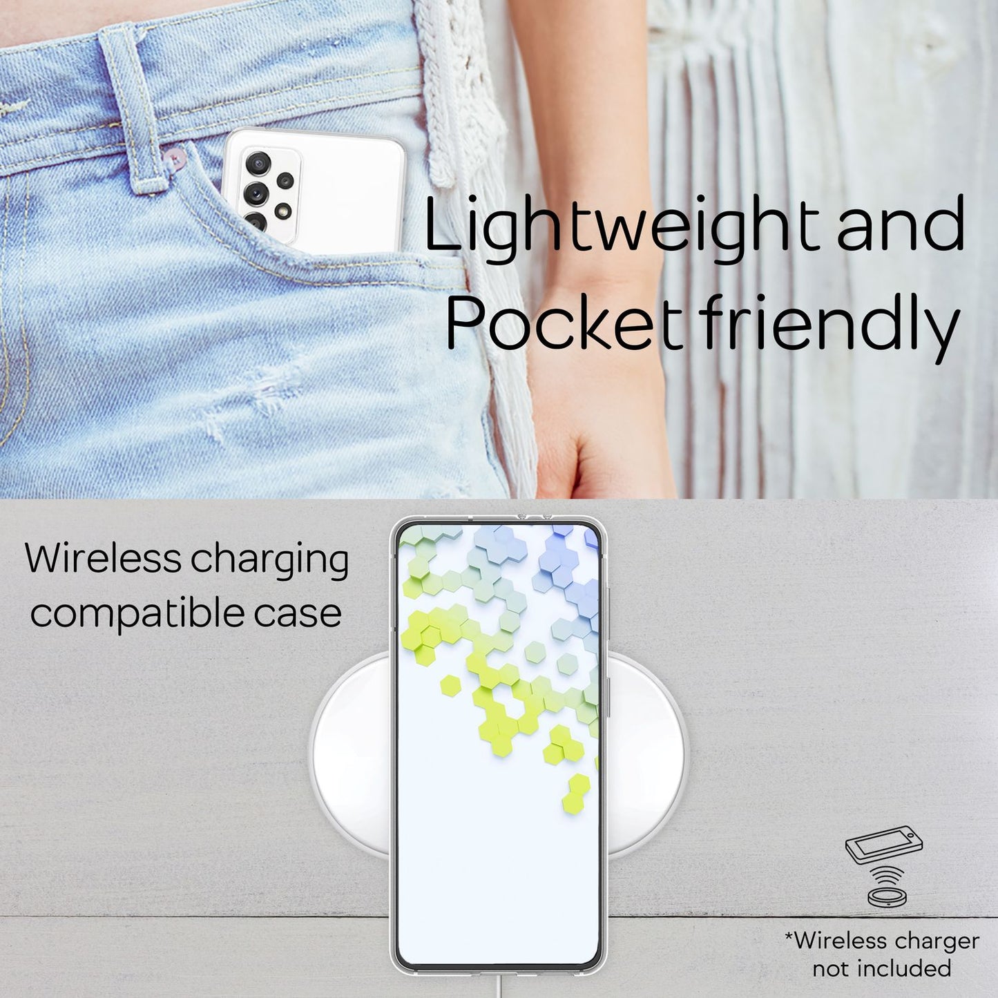 NALIA Transparente Silikonhülle für Samsung Galaxy A53 – Anti-Gelb & Rutschfest – GLAZE (Handyhülle Kristallklar, Schlank & Stoßfest) – Marke aus Berlin
