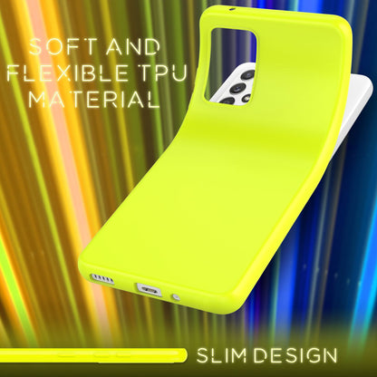 NALIA Neon Silikonhülle für Samsung Galaxy A33 – Soft-Touch & Signal-Neon – NEONSHOCK (Matte Schutzhülle) – Marke aus Berlin