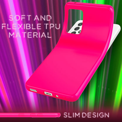 NALIA Neon Silikonhülle für Samsung Galaxy A33 – Soft-Touch & Signal-Neon – NEONSHOCK (Matte Schutzhülle) – Marke aus Berlin