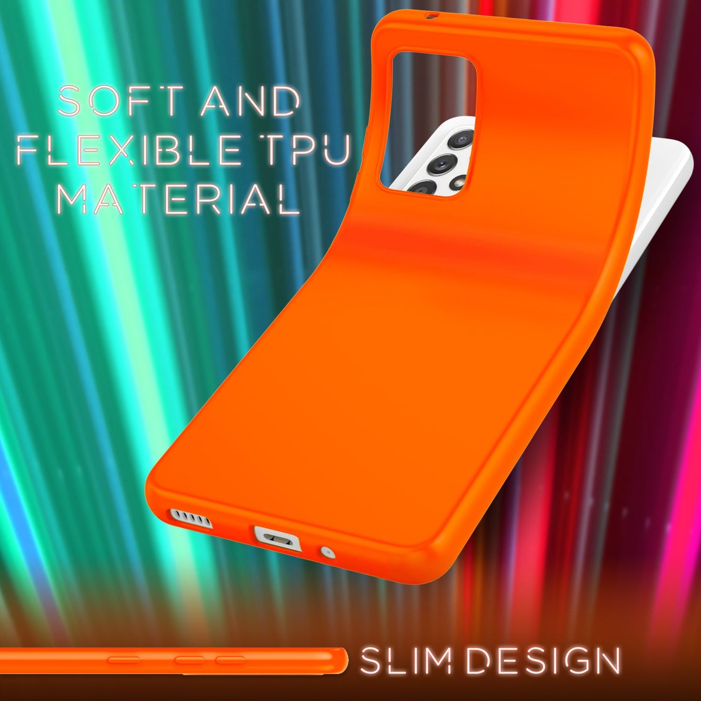 NALIA Neon Silikonhülle für Samsung Galaxy A33 – Soft-Touch & Signal-Neon – NEONSHOCK (Matte Schutzhülle) – Marke aus Berlin