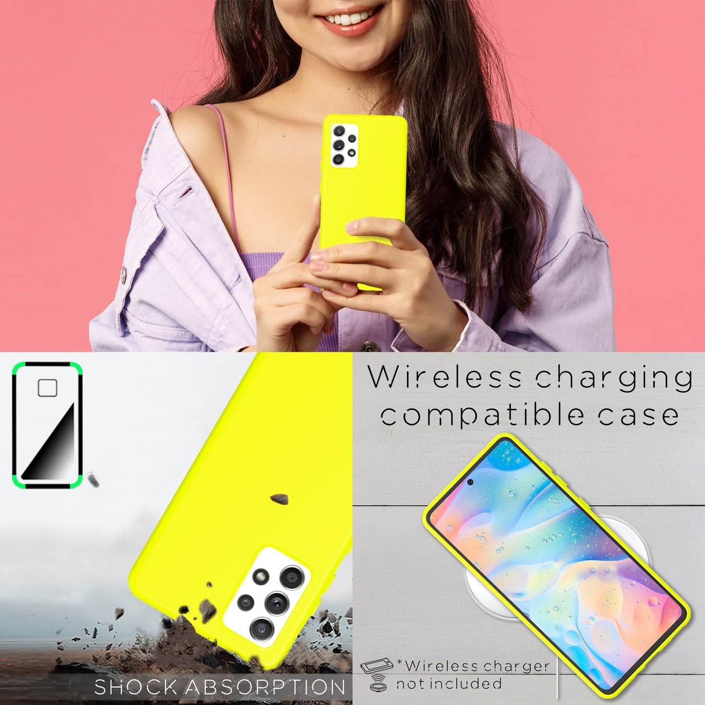 NALIA Neon Silikonhülle für Samsung Galaxy A33 – Soft-Touch & Signal-Neon – NEONSHOCK (Matte Schutzhülle) – Marke aus Berlin