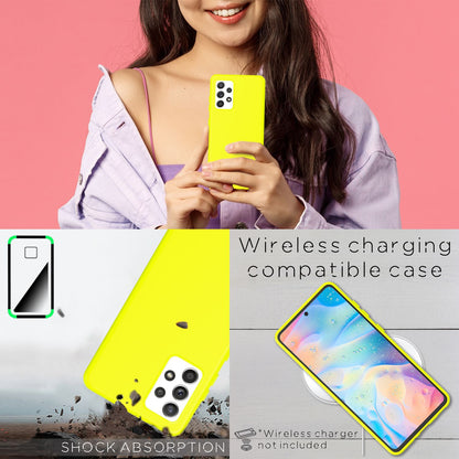 NALIA Neon Silikonhülle für Samsung Galaxy A33 – Soft-Touch & Signal-Neon – NEONSHOCK (Matte Schutzhülle) – Marke aus Berlin