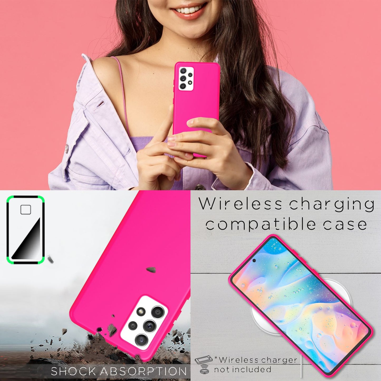 NALIA Neon Silikonhülle für Samsung Galaxy A33 – Soft-Touch & Signal-Neon – NEONSHOCK (Matte Schutzhülle) – Marke aus Berlin