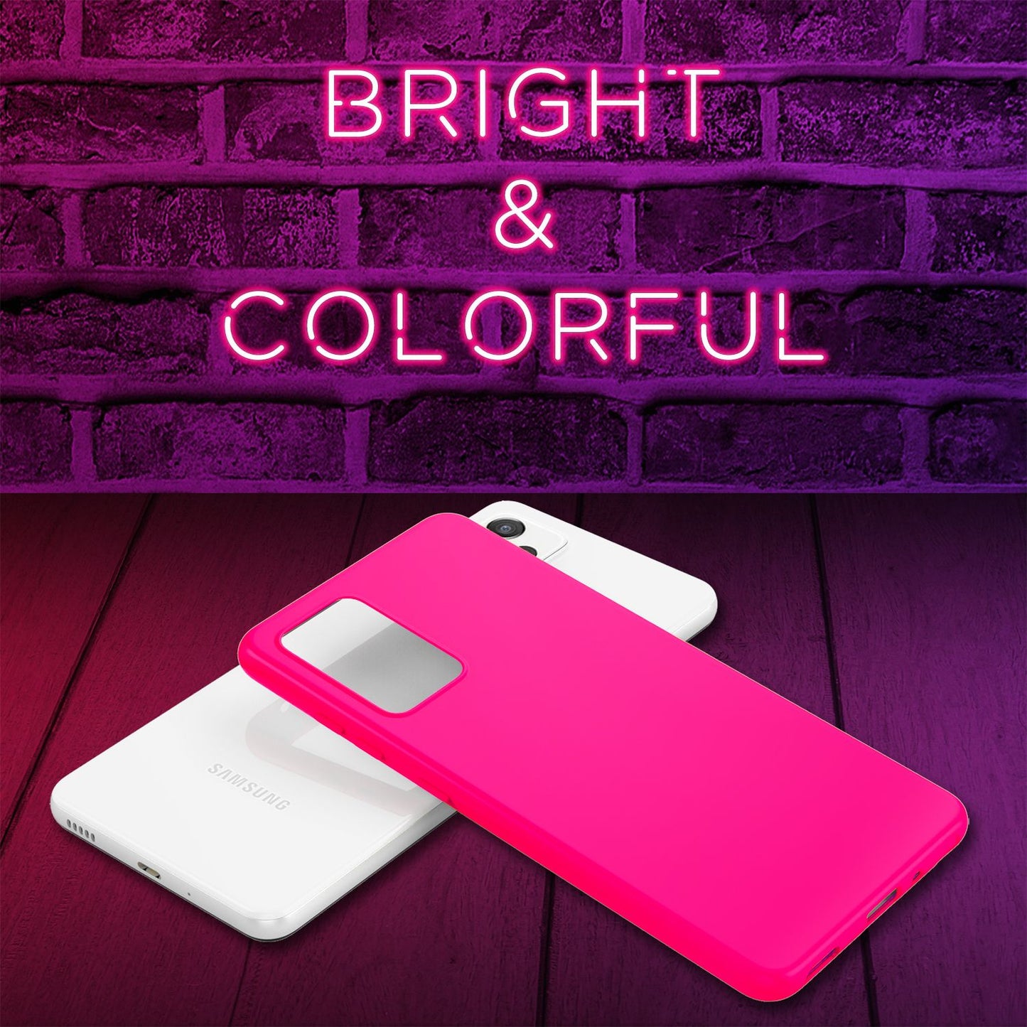NALIA Neon Silikonhülle für Samsung Galaxy A33 – Soft-Touch & Signal-Neon – NEONSHOCK (Matte Schutzhülle) – Marke aus Berlin