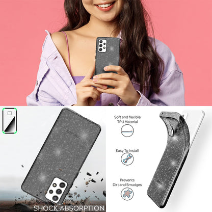 NALIA Glitzerhülle für Samsung Galaxy A53 – Funkelndes Silikon Case – DAZZLIN (Transparent & Stoßfest) – Marke aus Berlin