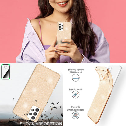 NALIA Glitzerhülle für Samsung Galaxy A53 – Funkelndes Silikon Case – DAZZLIN (Transparent & Stoßfest) – Marke aus Berlin