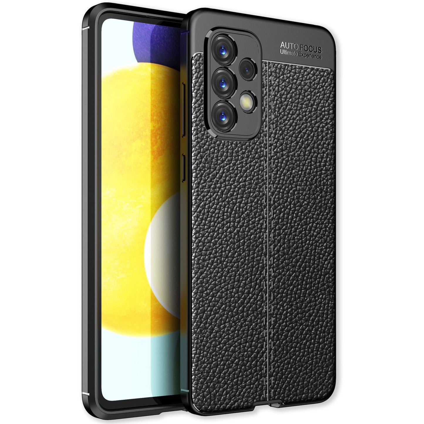 NALIA Leder Look Case kompatibel mit Samsung Galaxy A33 Hülle, Schwarze Silikonhülle Anti-Fingerabdruck Rutschfest Robust Stoßfest, Soft Case Dünne Handyhülle Cover Schutzhülle Bumper Backcover