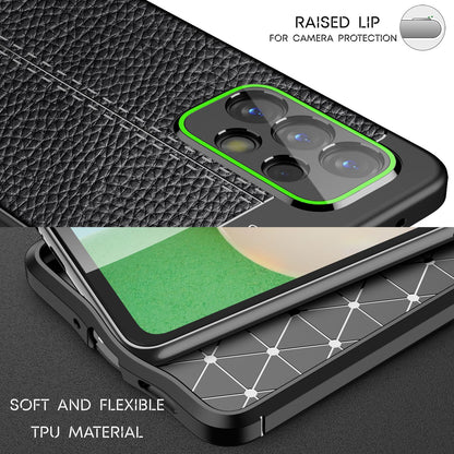 NALIA Leder Look Case kompatibel mit Samsung Galaxy A33 Hülle, Schwarze Silikonhülle Anti-Fingerabdruck Rutschfest Robust Stoßfest, Soft Case Dünne Handyhülle Cover Schutzhülle Bumper Backcover