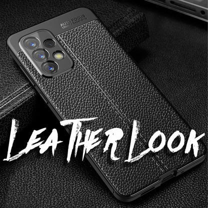 NALIA Leder Look Case kompatibel mit Samsung Galaxy A33 Hülle, Schwarze Silikonhülle Anti-Fingerabdruck Rutschfest Robust Stoßfest, Soft Case Dünne Handyhülle Cover Schutzhülle Bumper Backcover