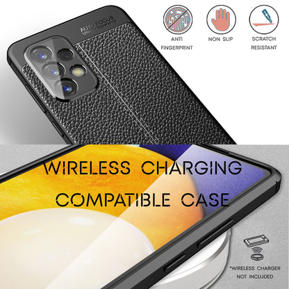 NALIA Leder Look Case kompatibel mit Samsung Galaxy A33 Hülle, Schwarze Silikonhülle Anti-Fingerabdruck Rutschfest Robust Stoßfest, Soft Case Dünne Handyhülle Cover Schutzhülle Bumper Backcover