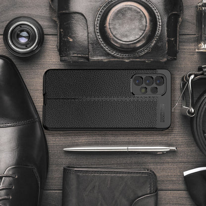 NALIA Leder Look Case kompatibel mit Samsung Galaxy A33 Hülle, Schwarze Silikonhülle Anti-Fingerabdruck Rutschfest Robust Stoßfest, Soft Case Dünne Handyhülle Cover Schutzhülle Bumper Backcover