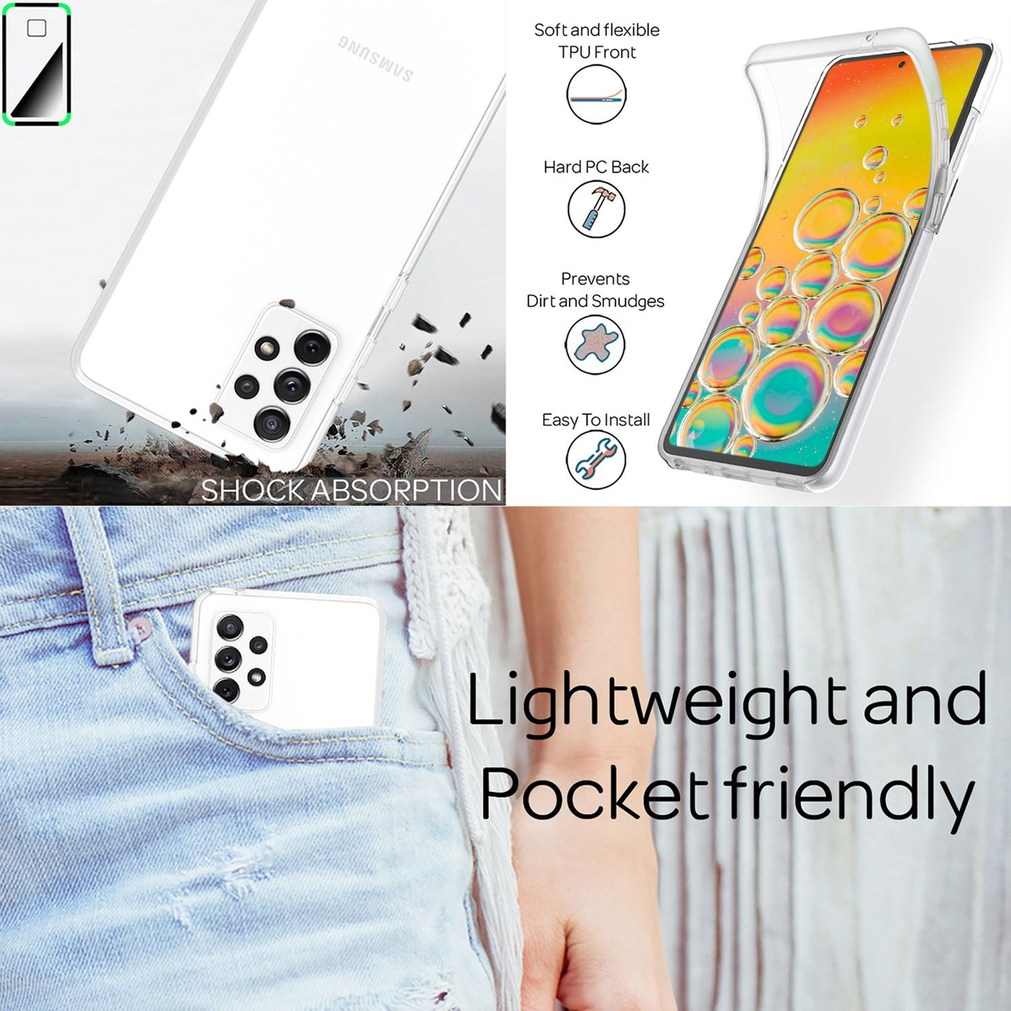NALIA 360° Hülle für Samsung Galaxy A33 5G – Vorne & Hinten Schutz – 360GUARD (Full-Body Case) – Marke aus Berlin