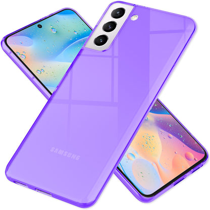 NALIA Neon Silikonhülle für Samsung Galaxy S21 FE – Knallige Signal-Farbe & Linsenschutz – VIBE (Transparentes Case) – Marke aus Berlin
