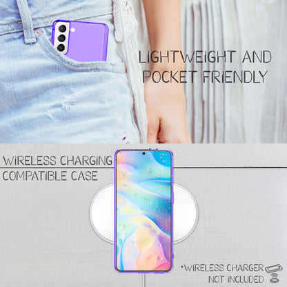 NALIA Neon Silikonhülle für Samsung Galaxy S21 FE – Knallige Signal-Farbe & Linsenschutz – VIBE (Transparentes Case) – Marke aus Berlin