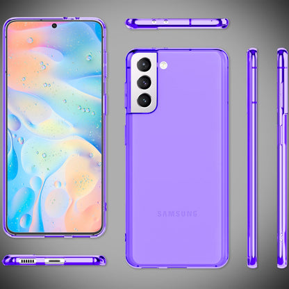 NALIA Neon Silikonhülle für Samsung Galaxy S21 FE – Knallige Signal-Farbe & Linsenschutz – VIBE (Transparentes Case) – Marke aus Berlin