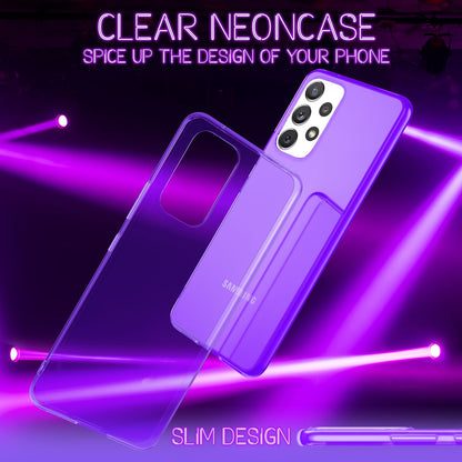 NALIA Neon Silikonhülle für Samsung Galaxy A53 – Knallige Signal-Farbe & Linsenschutz – VIBE (Transparentes Case) – Marke aus Berlin