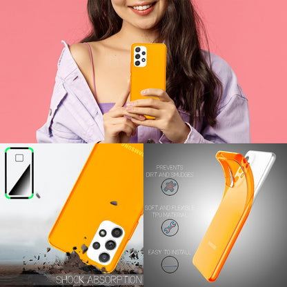 NALIA Neon Silikonhülle für Samsung Galaxy A53 – Knallige Signal-Farbe & Linsenschutz – VIBE (Transparentes Case) – Marke aus Berlin