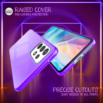 NALIA Neon Silikonhülle für Samsung Galaxy A53 – Knallige Signal-Farbe & Linsenschutz – VIBE (Transparentes Case) – Marke aus Berlin