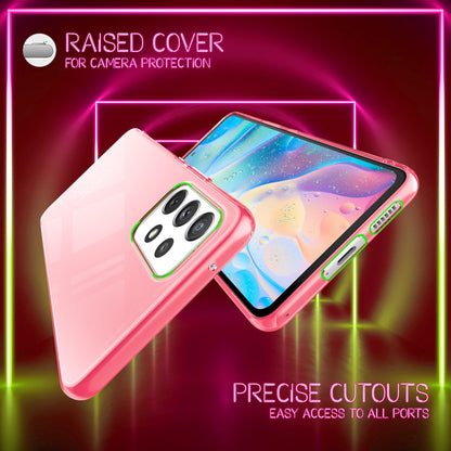 NALIA Neon Silikonhülle für Samsung Galaxy A53 – Knallige Signal-Farbe & Linsenschutz – VIBE (Transparentes Case) – Marke aus Berlin